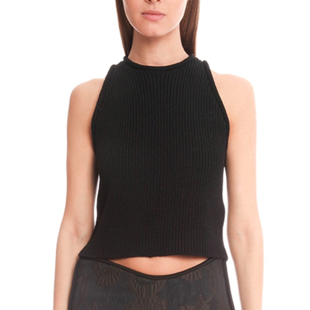 Black 3.1 Philip Lim Sleeveless rib stitch sweater